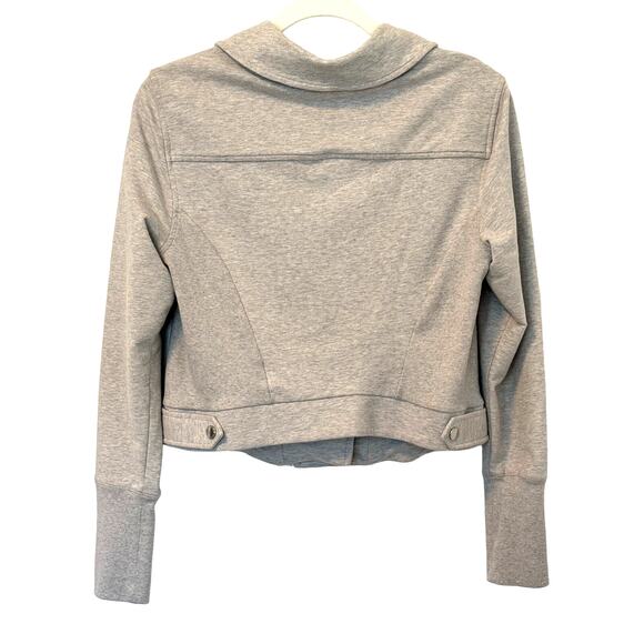 H by Halston Cotton Jersey Cropped Moto Jacket - Picture 3 of 14